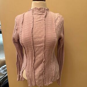 Free People Pink Textured Blouse